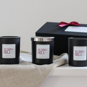 Candle Trio Set (Fruity, floral & woody scent selection)